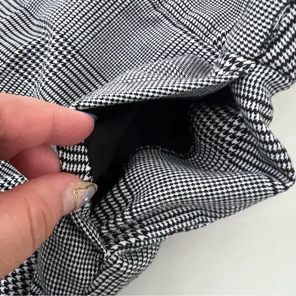 Worthington Black and White High Rise Glen Plaid Pull-On Pants Women’s Size 12 - Picture 8 of 13
